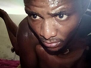 skinny sexy black teen flexes tight ass workout curves