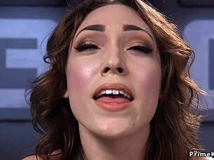 Stunning Brunette Fucks Sybian Machine Hardcore