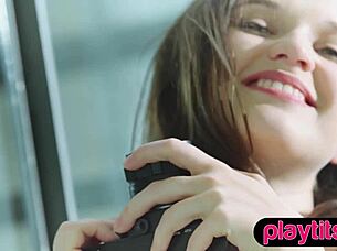 busty ukrainian milf strips naked on cam showing big tits and ass