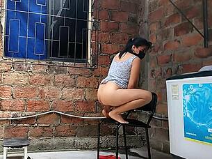 neighbor catches me filming her fingering wet pussy in panties