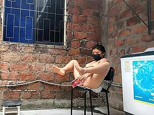 neighbor catches me filming her fingering wet pussy in panties