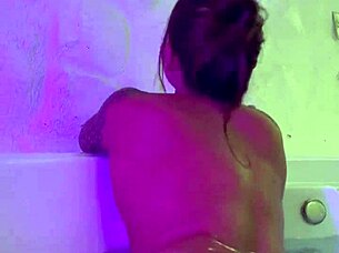 babe flashes big ass tits in motel room solo fun