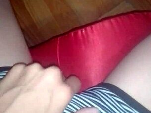 that skinny brunette locks door rubs pussy in shorts to orgasm