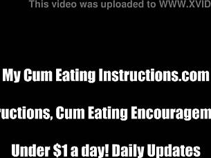 Caught jerking eat your cum cei