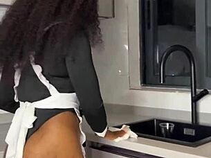 hey boss, catch your ebony maid riding cock wildly?