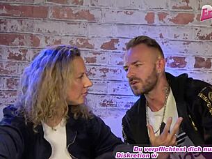 german bbw milf model fucked during backstage photoshoot casting