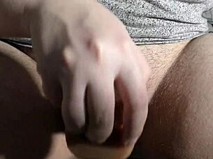 oh god my wet pussy's stretchin' so good with this fat dildo... almost cummin'!