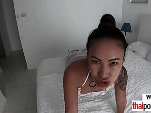 amateur thai teen polly models lingerie around the house with tall guy