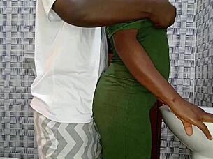 african teen's tight pussy stretched hard by boss cock