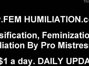 Sissy Slave Sucks Femdom Strapon Deep and Obediently