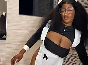 hey boss, catch your ebony maid riding cock wildly?