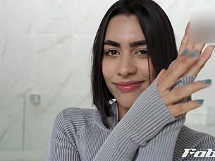 Skinny latina bimbo joi cei watch me taste your cum pov