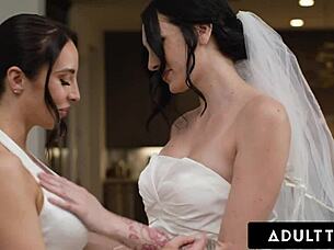 oh god, charlotte sins and melissa stratton grind passionately as newlywed lesbians