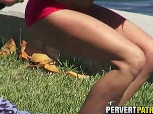 imagine spying this big tit blonde getting pounded outdoors in hidden pov
