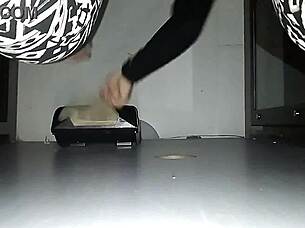 nervous girlfriend swallows multiple cum loads gloryhole booth