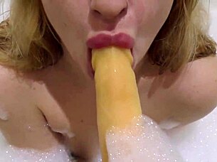 hey lovely milf deep sucks big rubber dick solo sensual style watch her ass gape wide