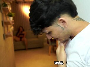 young stud helps busty latina masturbate to wild sex