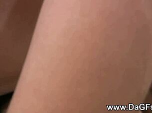 blonde girlfriend grinds desperately on huge cock toy pov