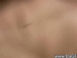 blonde girlfriend grinds desperately on huge cock toy pov