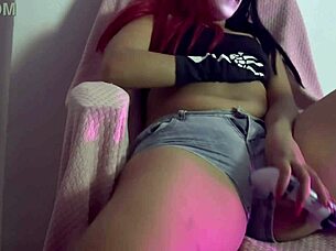 Goth Chick Masturbates with Controller - What More?