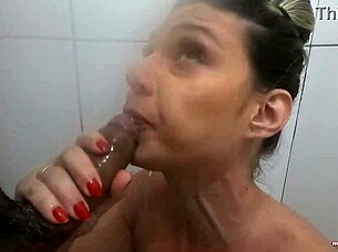 sensual bath brunette latina tits handjob big ass