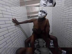 toilet booty pound on ebony lady banks