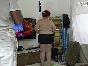 Redhead BBW Masseuse Fucked Hard Behind Scenes Gaping Pussy