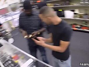 Pawnstar hooks up with rockstar in xxx pawn shop for big cock reality fuck