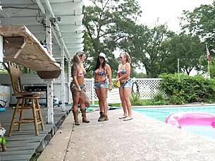 trailer trash hosts energetic pool bash gathering