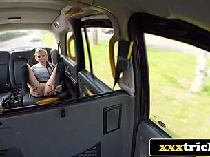 Blonde bimbo, your ass stretches perfectly in this London taxi ride!