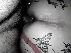 Street artist bangs big clit pussy and cums deep in homemade ass shaking trailer