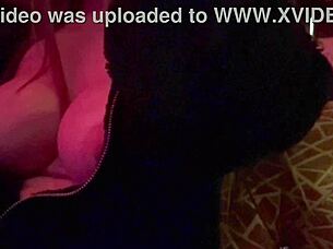 artemisia love flashes juicy natural tits at nightclub publicly