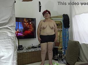 Redhead BBW Masseuse Fucked Hard Behind Scenes Gaping Pussy
