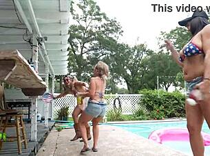 trailer trash hosts energetic pool bash gathering