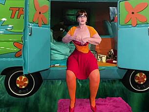 granny velma dinkley gilf deepthroats cock like a pro