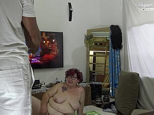 Redhead BBW Masseuse Fucked Hard Behind Scenes Gaping Pussy