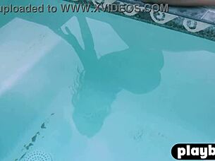 Hey, isn't this big booty latina's naked pool pose just stunning?