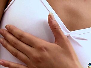 Skinny ballerina bitch poses naked fingering puffy clit to orgasm