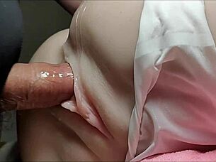 my cock penetrates fuck doll pussy double deep