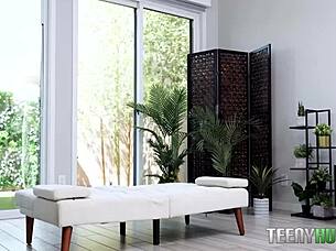 topless isabella teases then takes hot cum facial shower 😏💦