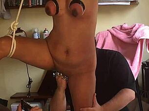 intense milf fist fucking in hogtied bdsm session 😈🔥