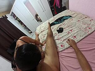 experienced older woman catches me sniffing her panties up close