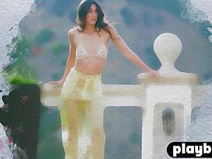 Hey, isn't this big booty latina's naked pool pose just stunning?