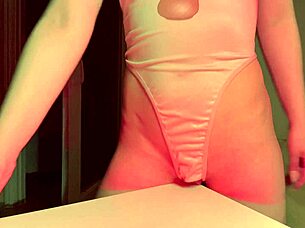 Skinny Sexy Babysitter Masturbates On Desk Table