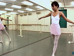 Skinny ballerina bitch poses naked fingering puffy clit to orgasm