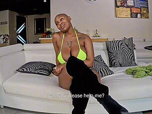 bubble butt black teen 18+ stretched wide by hung producer