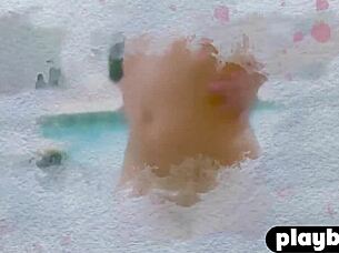 Hey, isn't this big booty latina's naked pool pose just stunning?