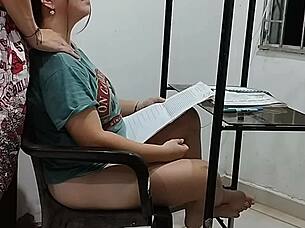 A curvy colombian babe trades homework help for intense anal domination roleplay