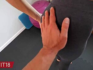 french fitness babe candie luciani pays gym fee with tight anal creampie