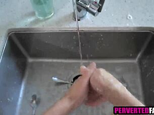 blonde teen footjob blowjob from bored girl